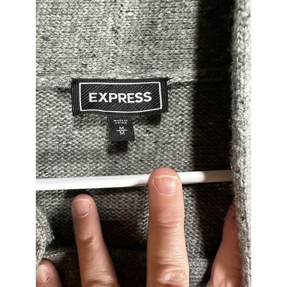 Express Women’s Gray Heather LS Turtleneck Wool Blend Sweater Sz Medium - Picture 2 of 6